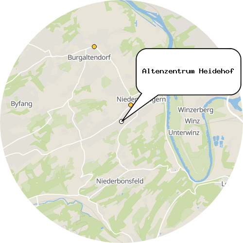 Kartenausschnitt für die Firma Altenzentrum Heidehof