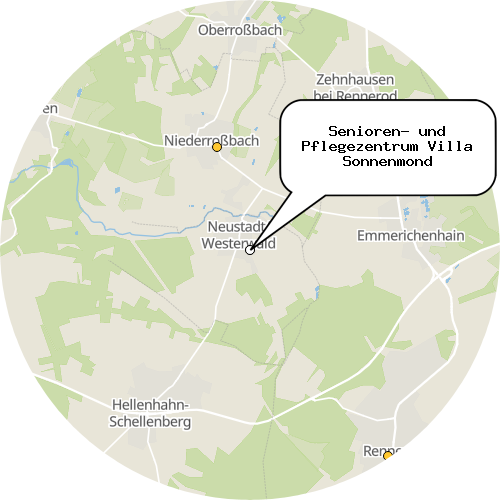 Kartenausschnitt für die Firma Senioren- und Pflegezentrum Villa Sonnenmond